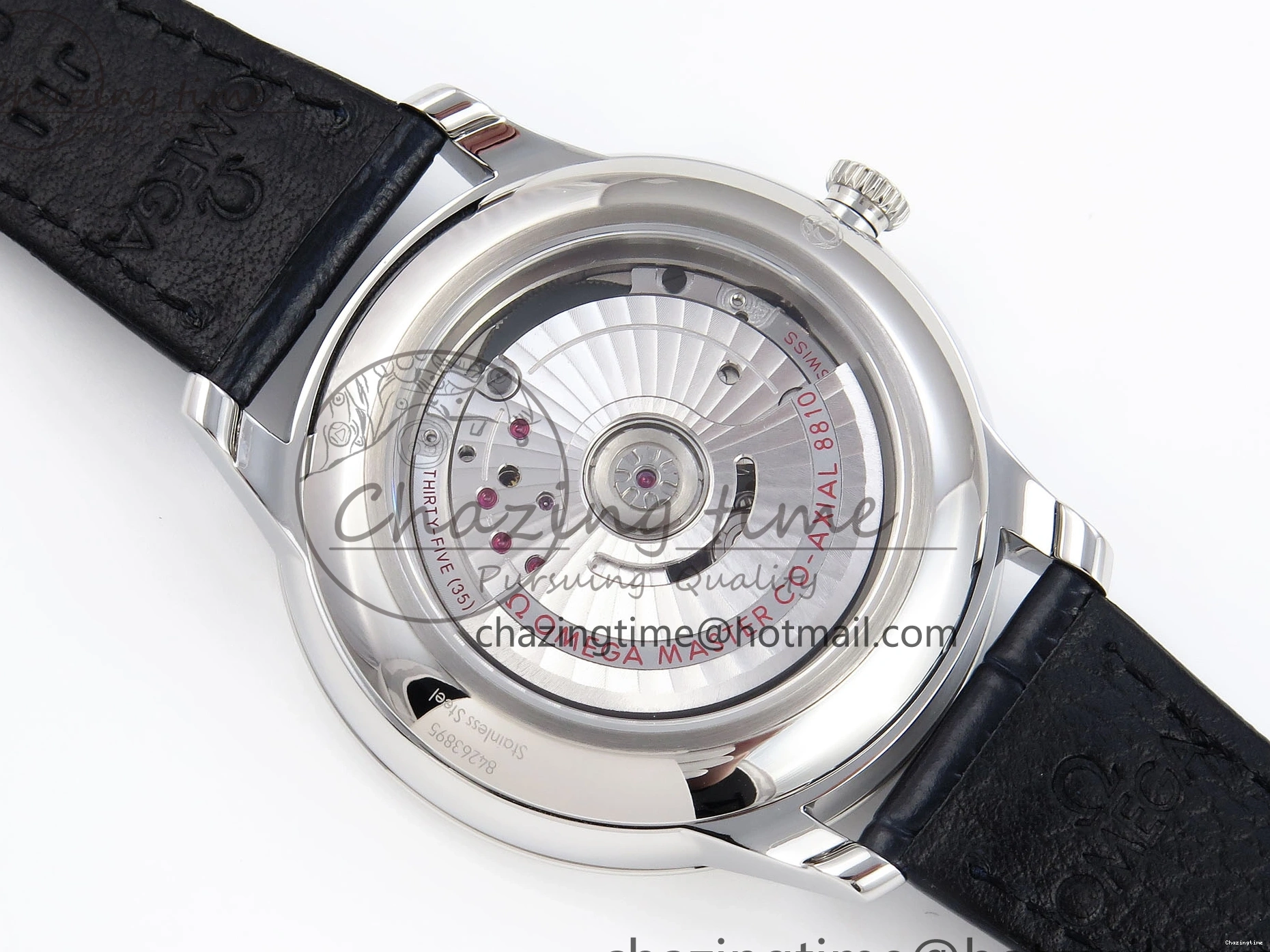 0413 Trendsetting De Ville Power Reserve SS MKF 1:1 Best Edition Blue Textured Dial on Black Leather Strap A 7742